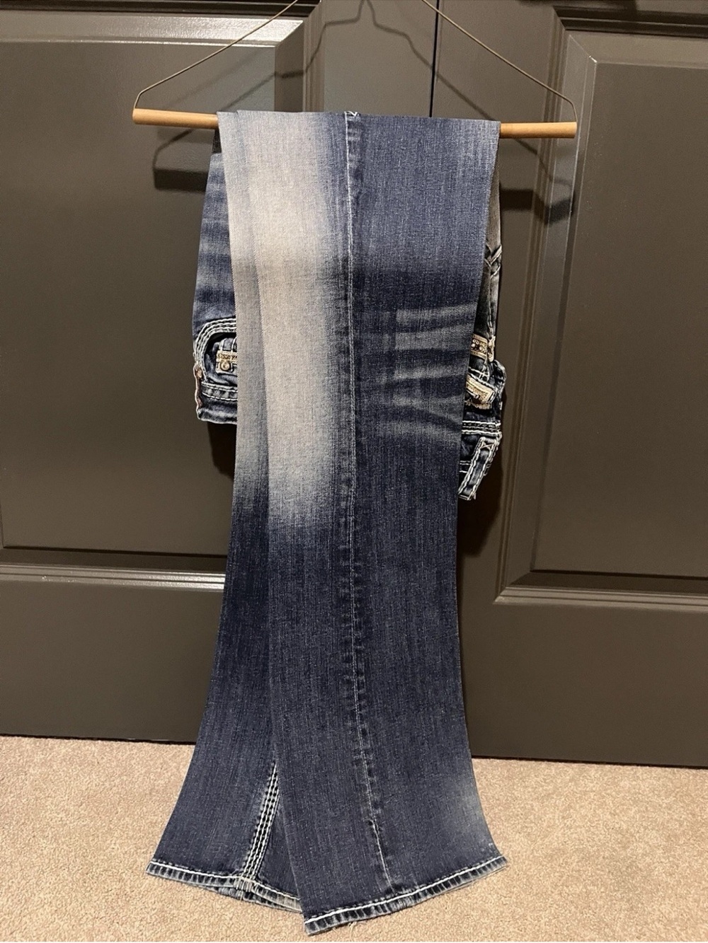 Rock Revival Kai Blue Embellished Boot-Cut Jeans - Picture 2 of 9